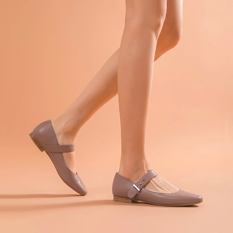 Женская обувь на плоской подошве BeauToday весенне Осенняя Mary Janes из натуральной кожи