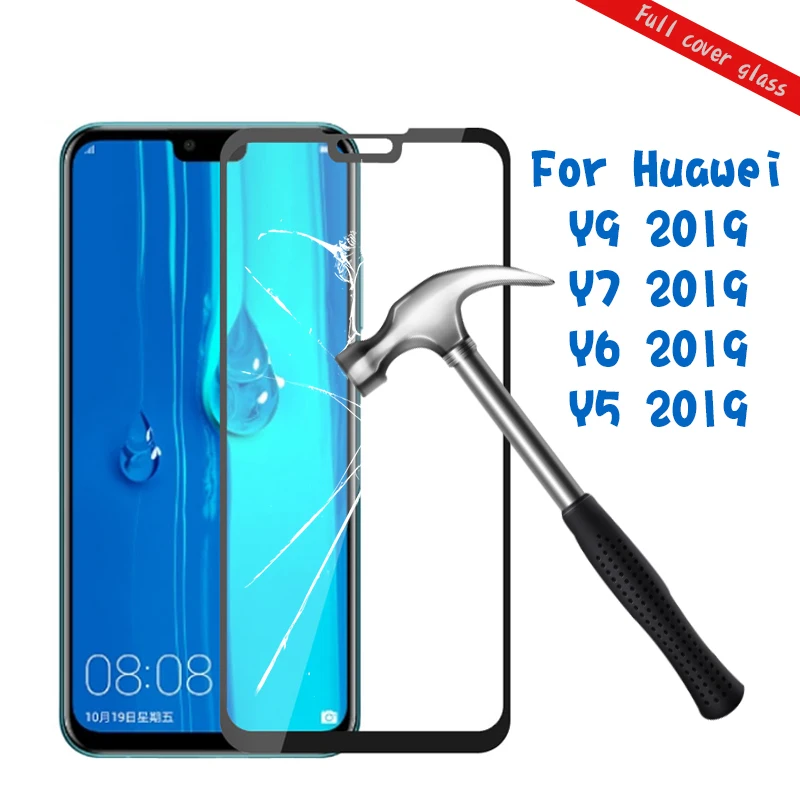 Полное Защитное стекло для huawei Y9 Y7 Y6 Y5 2019 Защитная пленка экрана y9 y7 y6 y5 y 9 7 из