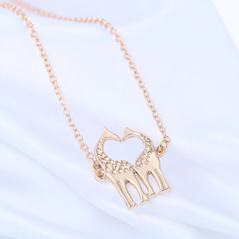 Позолоченные двухслойные ожерелья с жирафом для женщин романтические модные