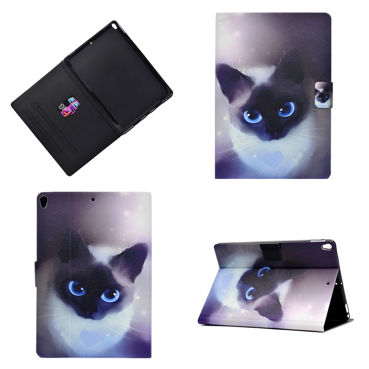 VRLucky для iPad 2/3/4 случай Мода Милая собачка кошка кролик шаблоны флип и Стенд PU
