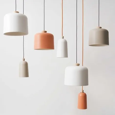 

Nordic simplicity, solid wood, White Gray Orange aluminum cafes, bars, restaurants, offices, creative personality pendant lights