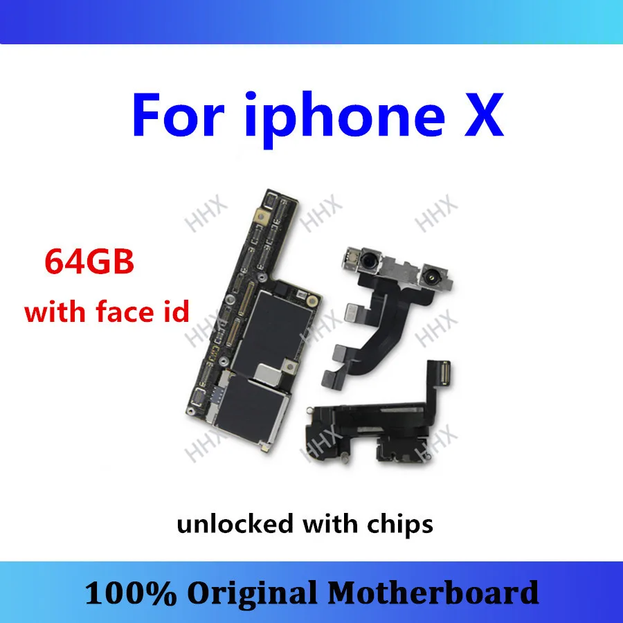 Оригинальная материнская плата для iphone X, материнская плата с идентификацией лица, разблокированная с чипами, полностью протестированная материнская плата, 64 ГБ/256 ГБ, хорошая работа - Цвет: 64GB