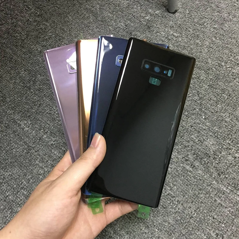 10 шт. оригинальная Задняя крышка батареи для samsung Galaxy Note 9 N960 N960F N960U Задняя стеклянная дверь Корпус чехол+ объектив для рамы камеры