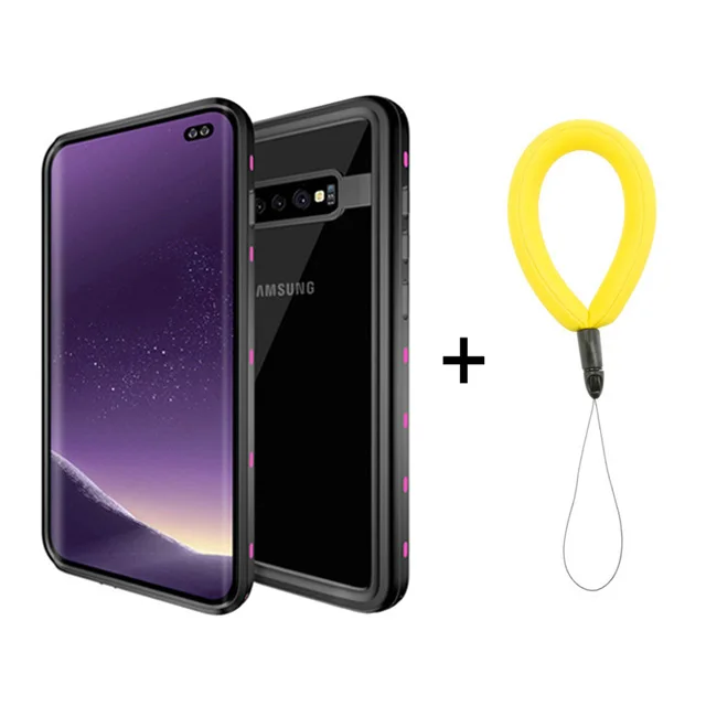 Rose red with Strap IP68 Водонепроницаемый чехол для samsung S10 5G чехол samsung Galaxy S10 Plus водонепроницаемый чехол PC для samsung S10E S10+ Водонепроницаемый Чехол - Цвет: Rose red with Strap