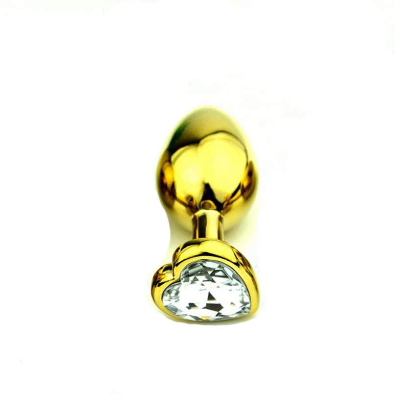 Medium Size Stainless Steel Anal Plug Beads Jeweled Heart Colored Anus Jewelry Metal Butt Insert Sex Products Toy | Красота и