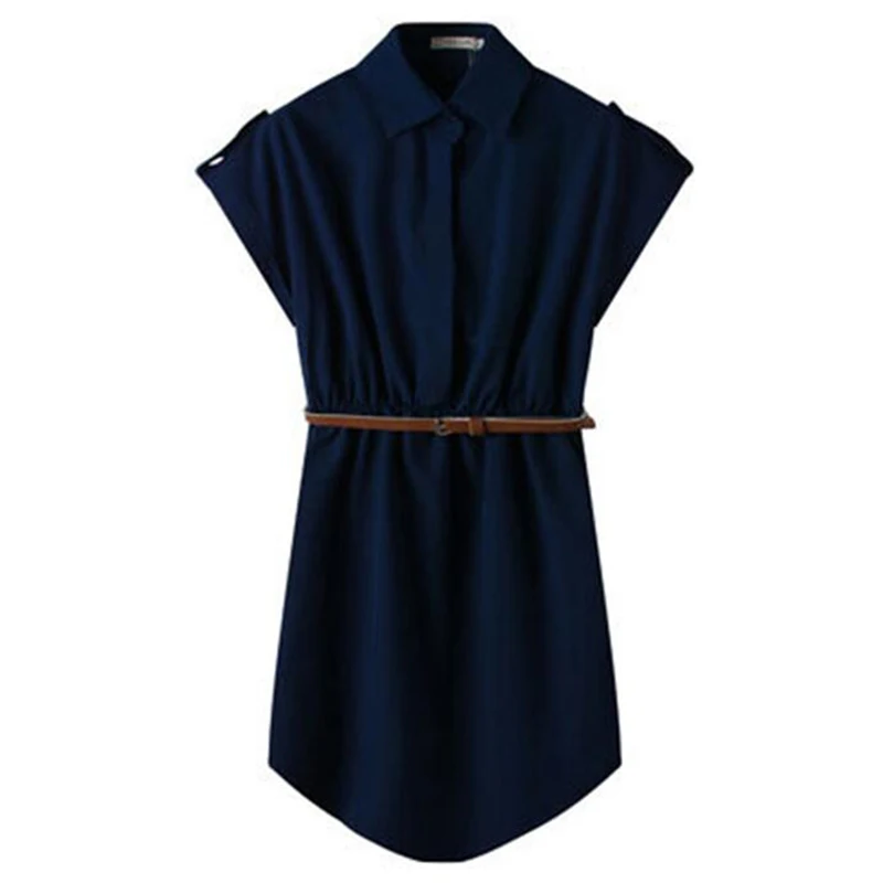 2017 новый летний женщин рубашка dress винтаж твердые элегантный casual офисные платья с