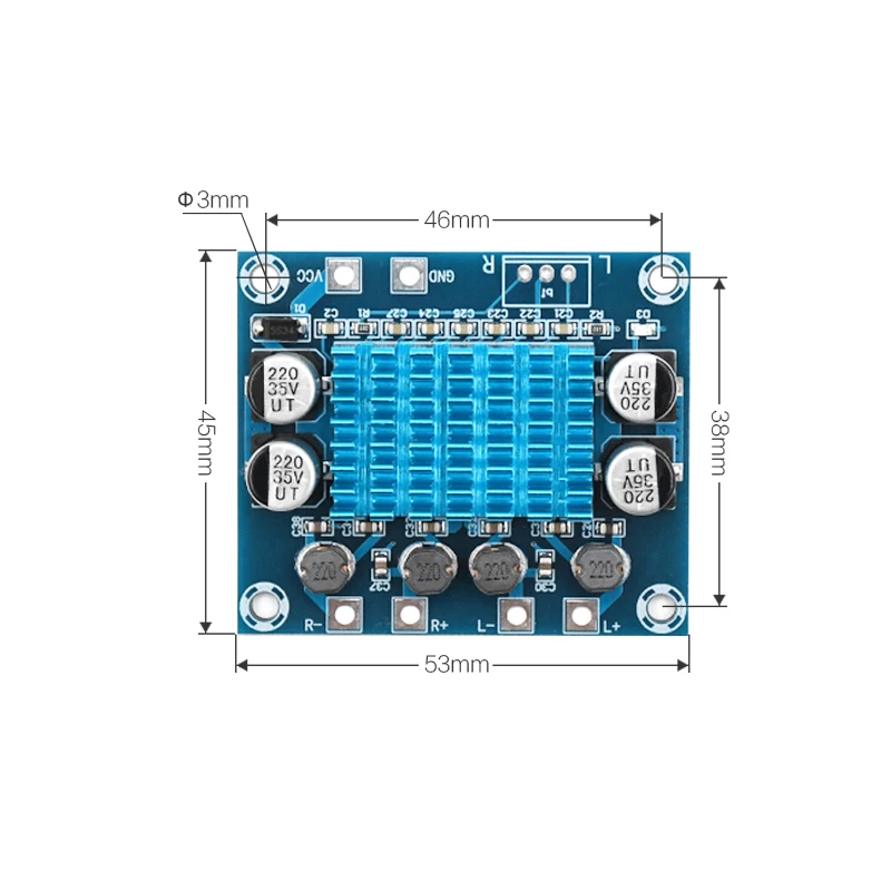 Цифровой усилитель мощности KYYSLB DC8 ~ 26 в 30 Вт * 2 класс D Плата усилителя Mp3 12V24V