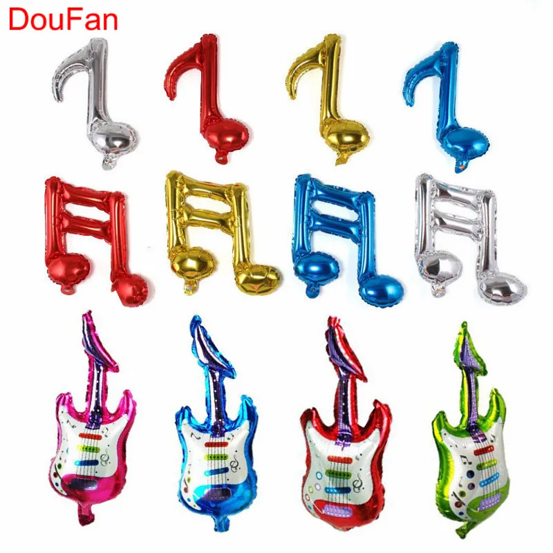 

5pcs inch Foil Balloon Guitar Instrument Balloon Musical Note Balloons Kids Birthday Party Decoration Gold Balloons Home Decor