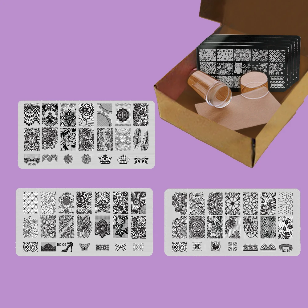 2018 Маникюр штамп шаблона плиты изображения ногти Книги по искусству штамповка
