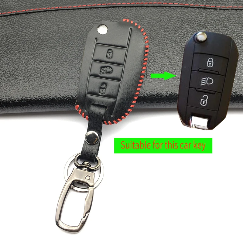 Кожаный чехол для Peugeot 3008 208 308 508 408 RCZ 2008 407 307 4008|fob cover|protect keykey fob protective case |