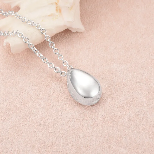 

JJ001 Silver Plated Little Teardrop Cremation Urn Necklace Hold Loved Ones Ashes Keepsake Jewelry Memorial Pendant For Women