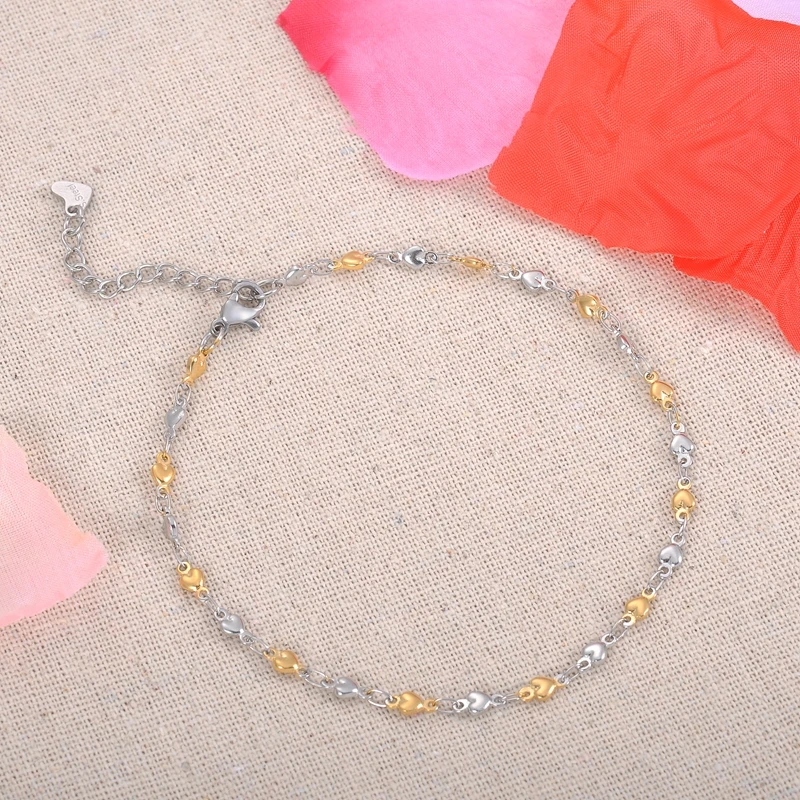 Женская цепочка из нержавеющей стали с бусинами пляжные ножные браслеты простые