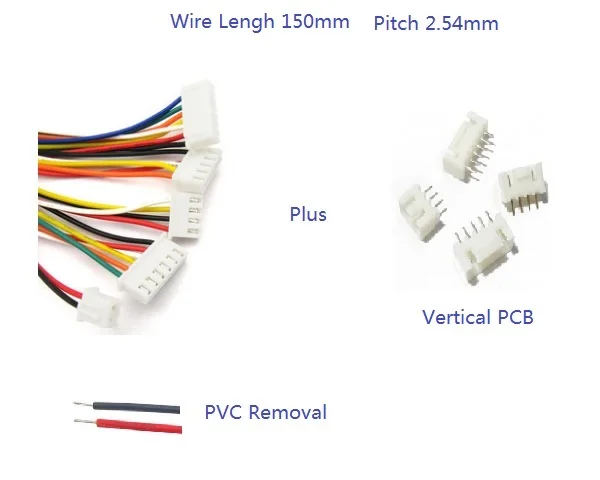 20 комплектов XH2.54 JST 2 54 мм верхний вход 3 4 5 6 7 8 9 10 Pin обжимной 150 UL 1007 26 AWG электронный