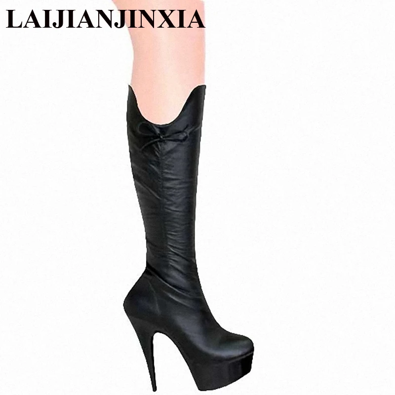 LAIJIANJINXIA Dance boots new arrival Classic 15 CM high heels boots knee high women's boots Big yards dance shoes B-043