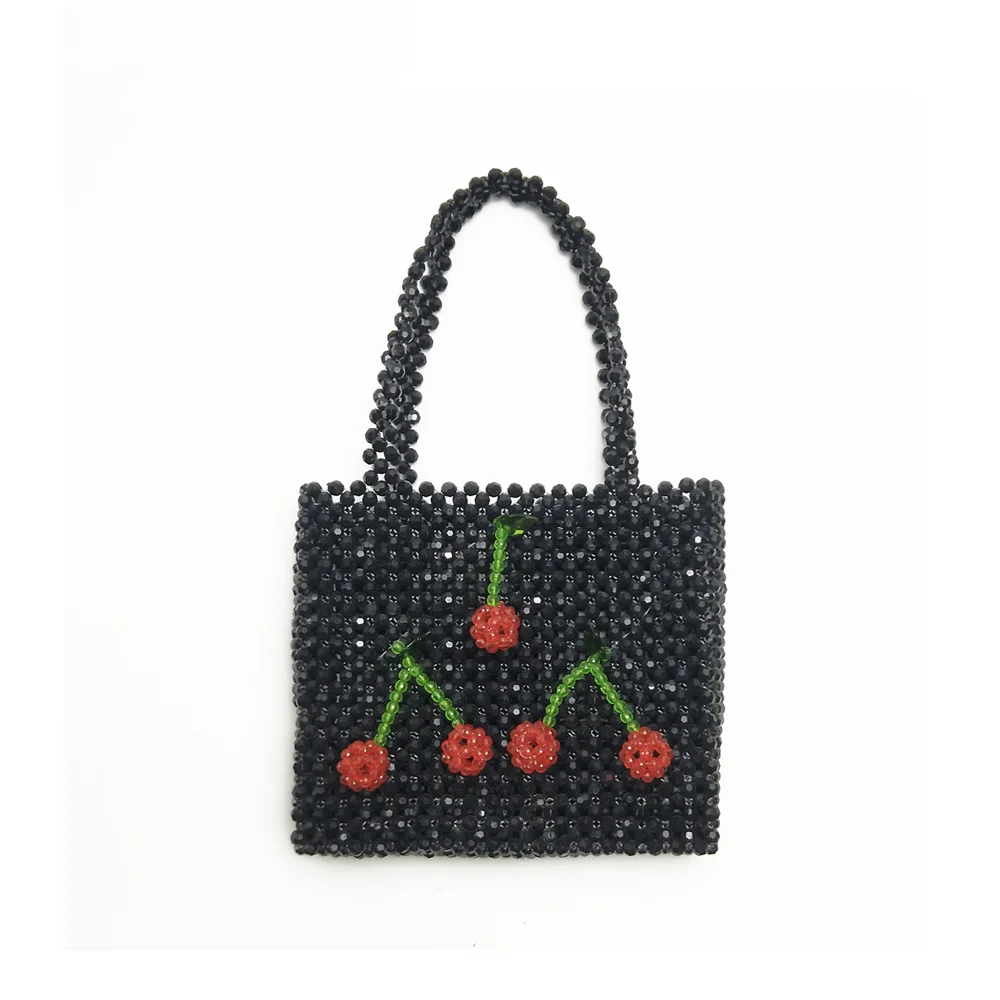 

2019 New Real Color Beads Woven Large Bag Hanging Strawberry Aklicho New Atmosphere Female Portable Teen Bag Wholesale