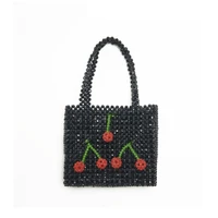 2019 new real color beads woven large bag hanging strawberry aklicho new atmosphere female portable teen bag wholesale