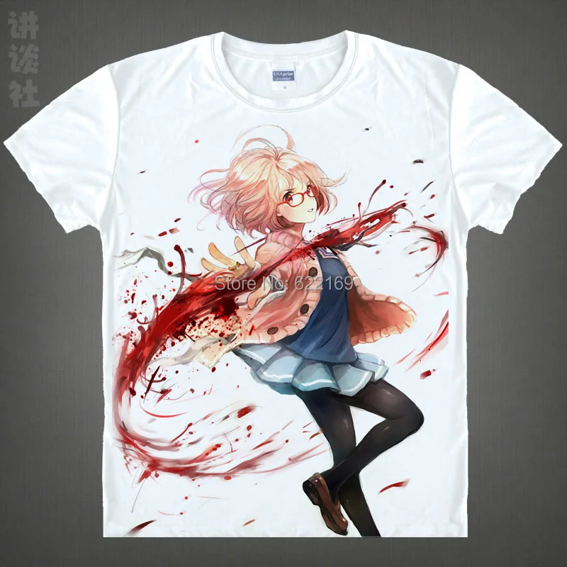 Мужская футболка для косплея из аниме Beyond the Border Mirai kuriama|gift credit|shirt fashionshirt joker |