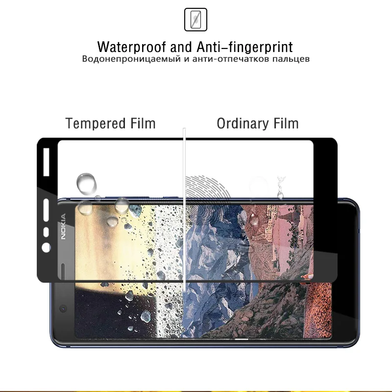 Полное покрытие закаленное стекло для Nokia 5 2018 Защита экрана 1 пленка ультра