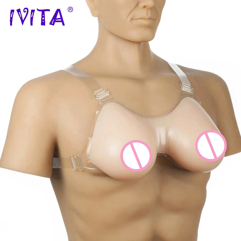 IVITA 800 г большие силиконовые поддельные грудь Драг королева Трансвестит
