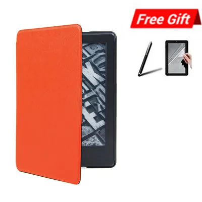 Оранжевый Ультра тонкий умный кожаный чехол-футляр на магните для Amazon Kindle Paperwhite 10. поколение защитный чехол+ ручка+ пленка A20 - Цвет: Оранжевый