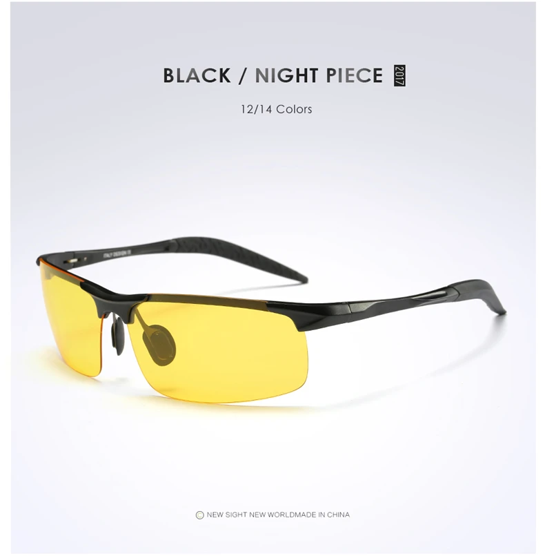 Новые очки для ночного вождения es Half Frame Смола Желтые линзы Oculos мужские очки ночного видения Поляризованные стеклянные антибликовые очки