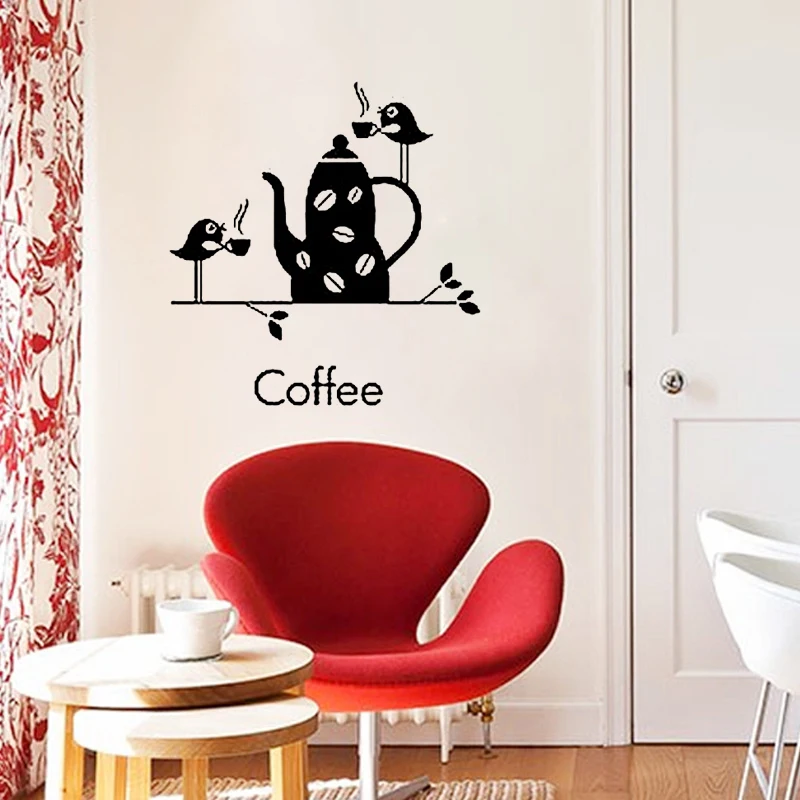 Креативная забавная наклейка в стиле кофе для ресторана кухни Съемная виниловая