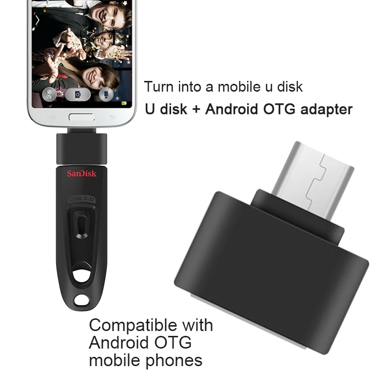 Двойной Флеш накопитель SanDisk флешки 16 Гб оперативной памяти 32 встроенной 64 ГБ 128 256