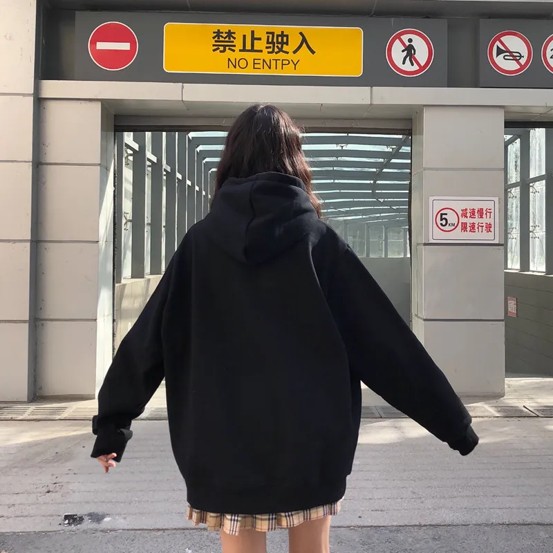Осень 2021 толстовка женская одежда корейский стиль Ulzzang Harajuku свободные свитшоты с