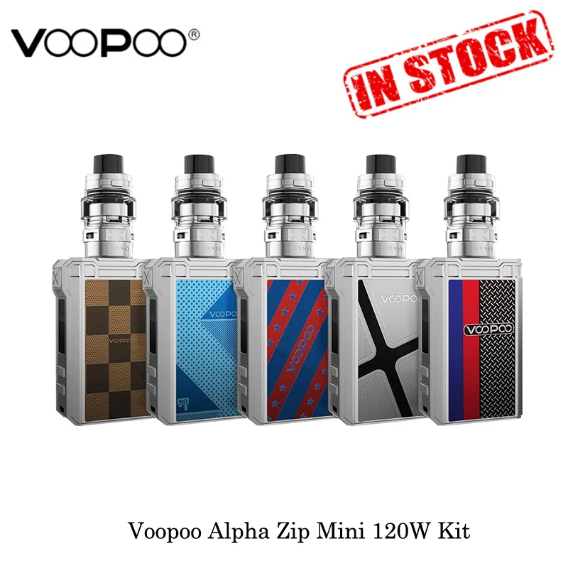 Электронные сигареты Voopoo Alpha Zip Mini 120 Вт TC Kit встроенный 4400 мАч Maat Tank 4 мл Mesh Coil GENE. Fit