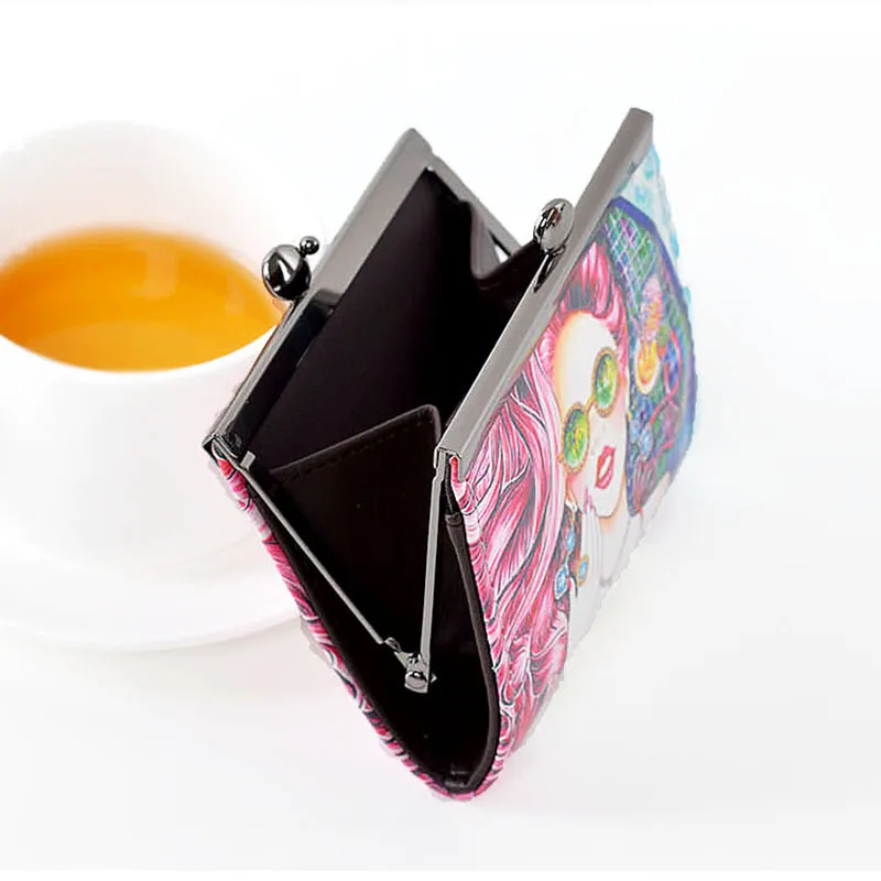 Фокс PU Для женщин короткие кошелек милый маленький свежий Hasp мини личность