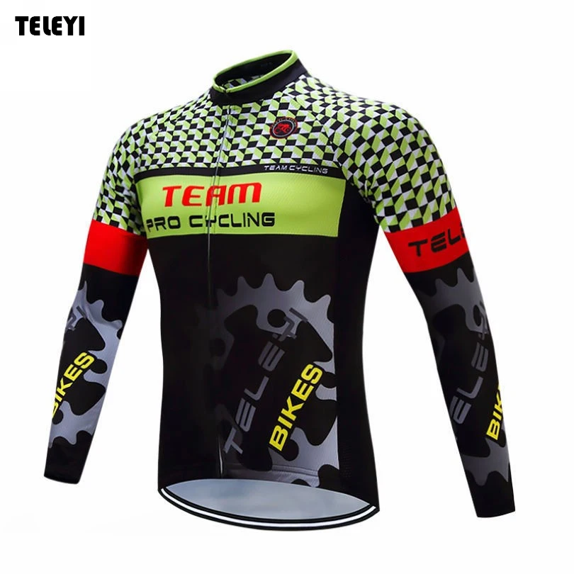 

Мужская спортивная одежда TELEYI Pro для активного отдыха Ropa Ciclismo велосипед с длинным рукавом Велоспорт Джерси Верхняя рубашка