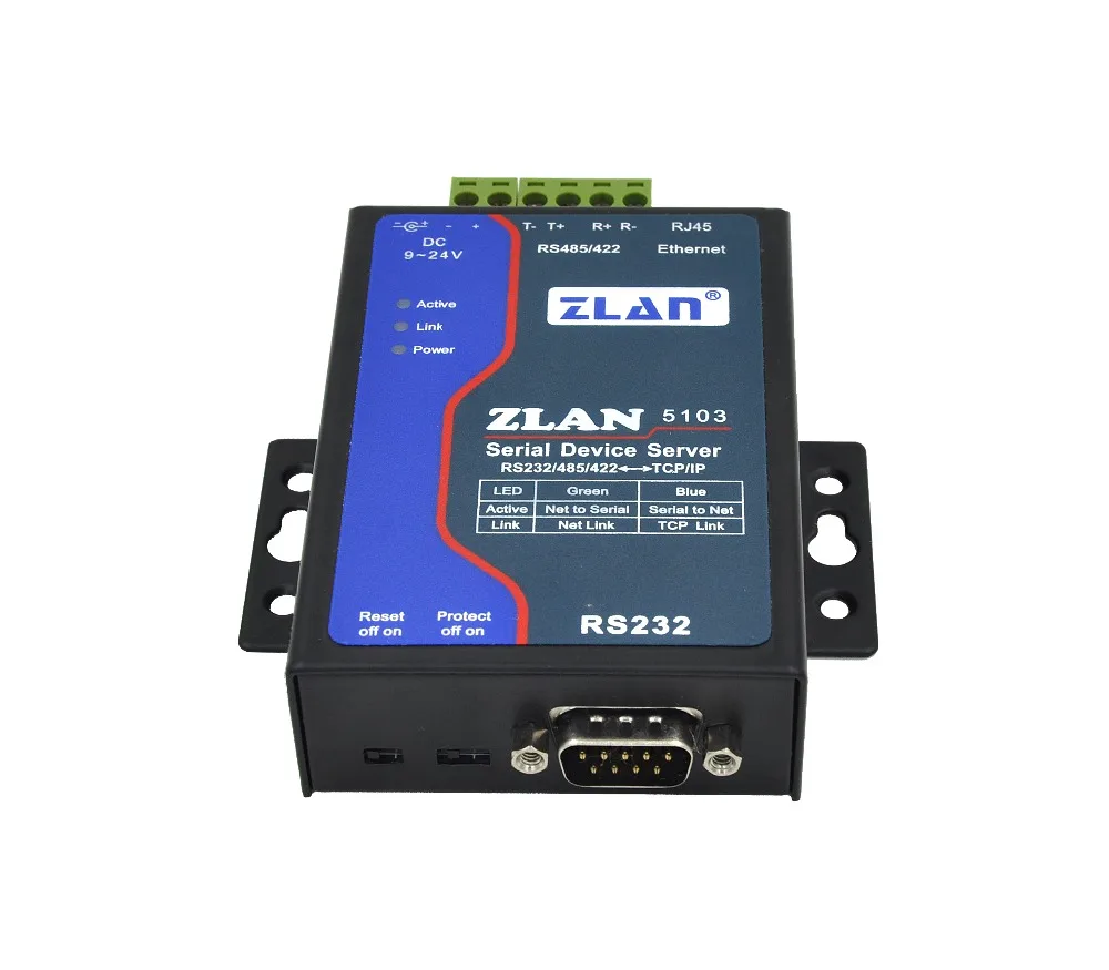 RS232 RS485 RS422 в Ethernet RJ45 конвертер последовательный порт сервер ZLAN5103 UDP режим DHCP DNS |