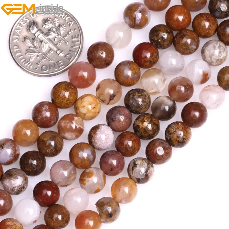Бусины Из Натурального коричневого агата 6 мм 8 мм|beads for jewelry making|agate beadsbeads |