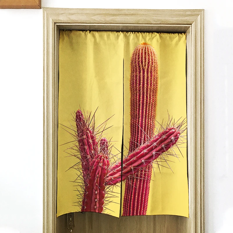 Кактус серия занавес Гостиная Спальня дверь украшение льняная ткань окклюзия