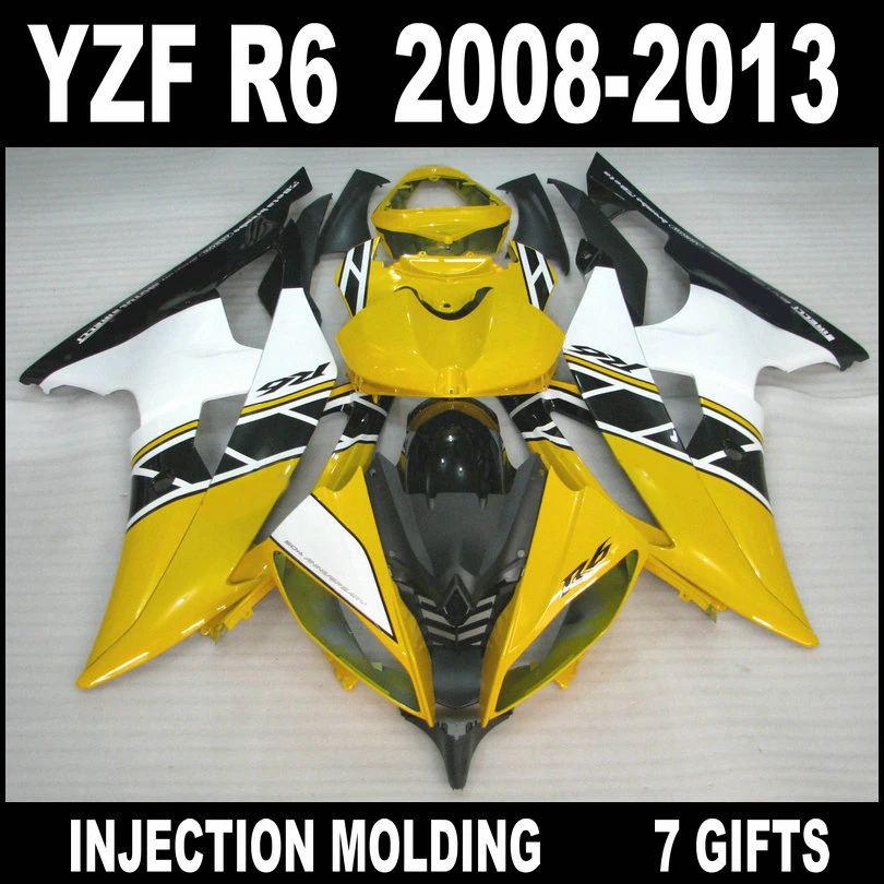 Лидер продаж литьевая форма для YAMAHA R6 2008-2009 Обтекатели желтого белого черного