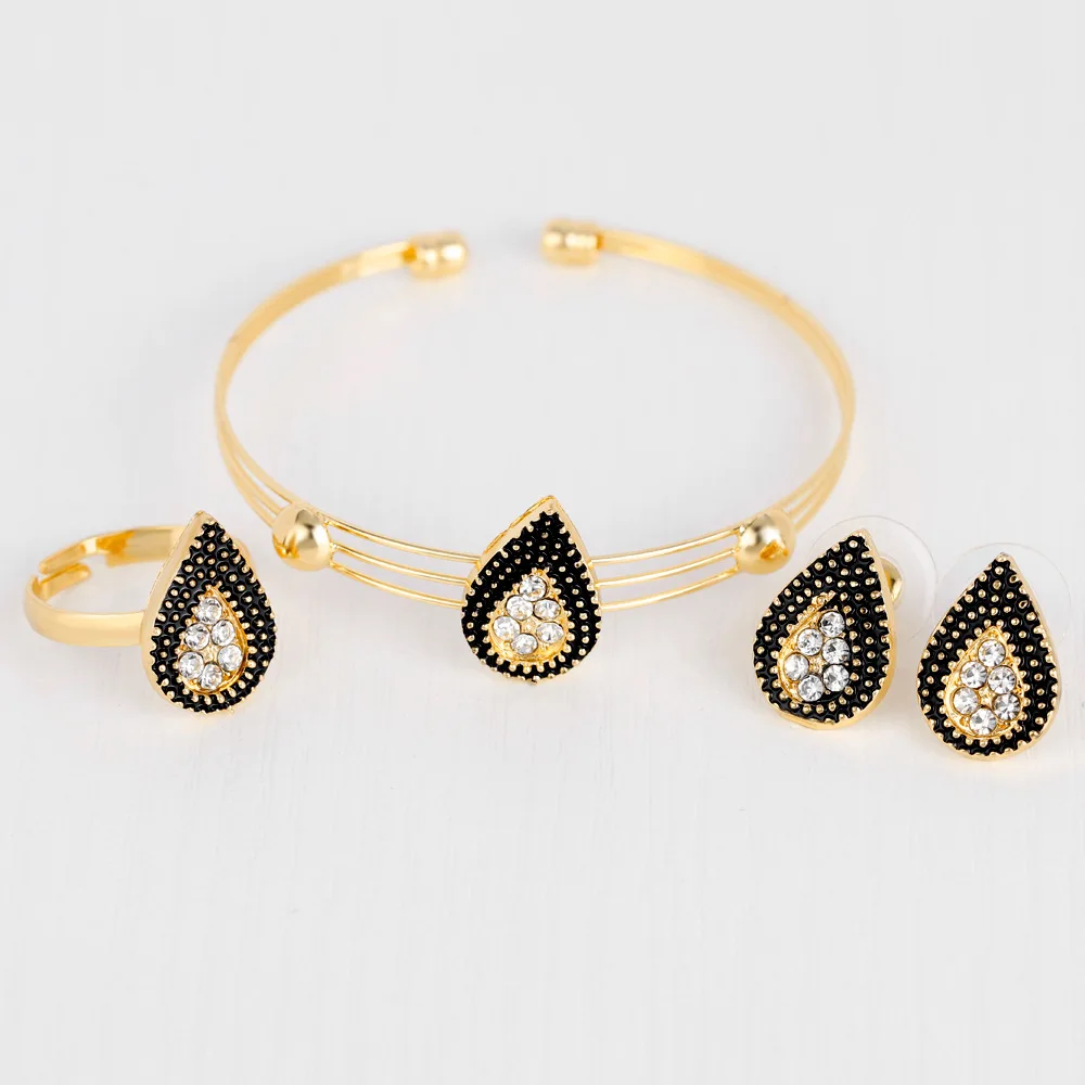 Нильсен Изысканный сплава капли воды Кристалл серьги четыре комплекта модные