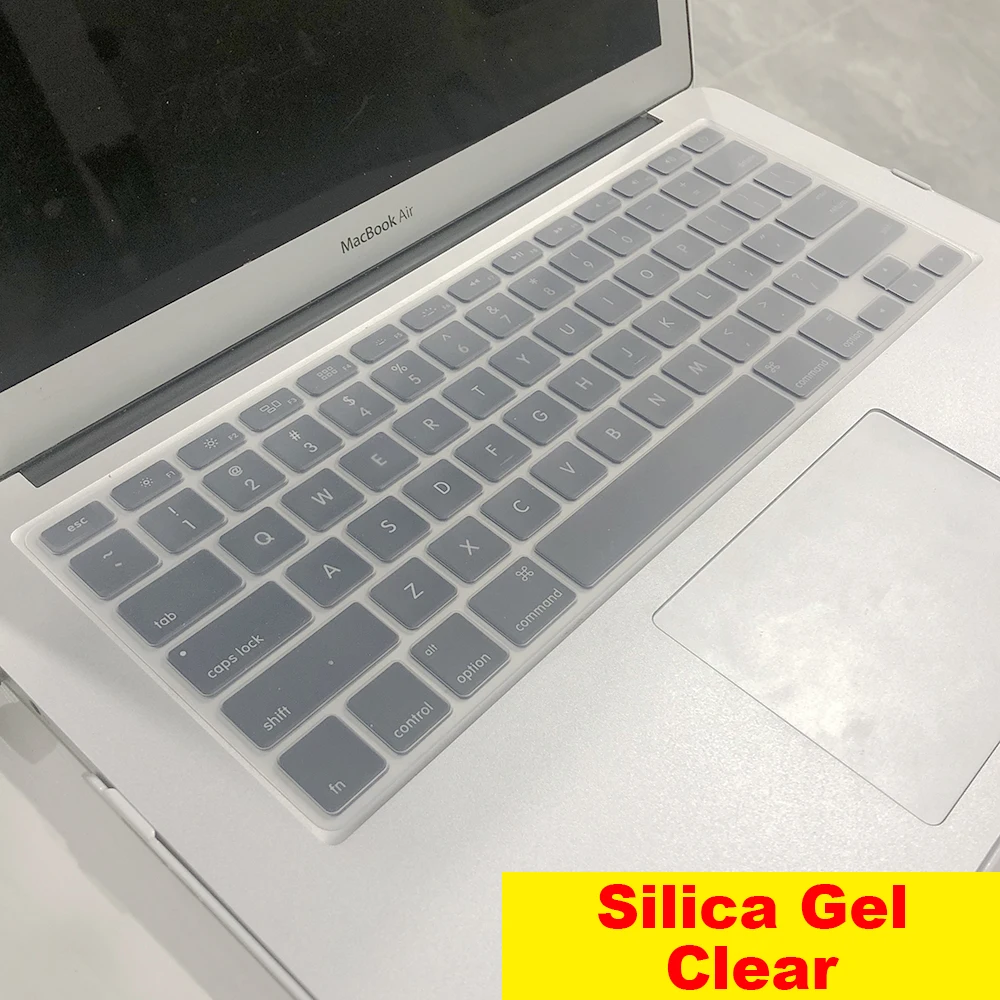 Для Apple Macbook air pro retina EU/US версия A1466/1502/1398/1534/1990 Клавиатура Чехол Silica гелевый из термопластика прозрачный протектор пленка