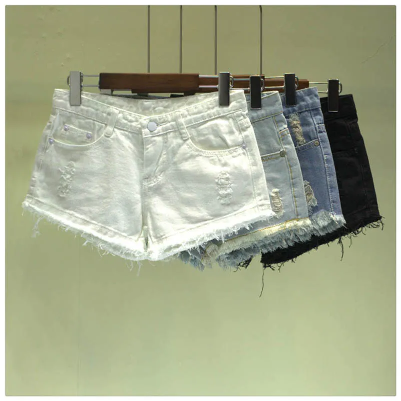 NiceMix джинсовые шорты женские Летние повседневные вареные белые дырки hotpants flash джинсовые короткие шорты женские студенческие шорты