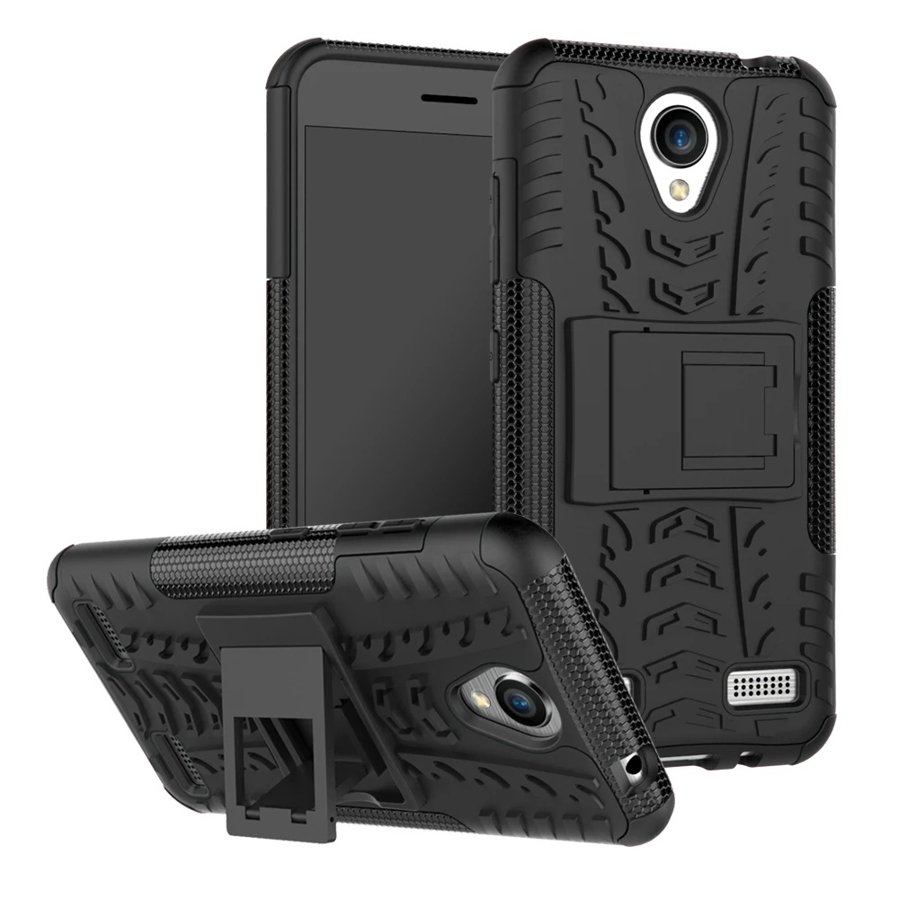 BrankBass 5.0inch For ZTE Blade A520 Case Silicone Dual Armor Back Cover with Stand Holder Hard | Мобильные телефоны и