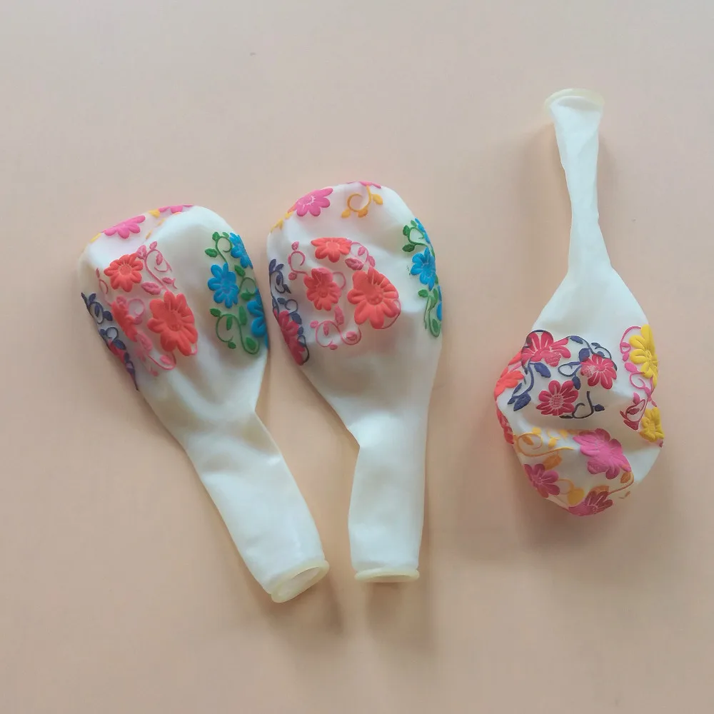 

40pcs/lot 12inch Printed Flower Latex Balloons Transparent Air Balls Inflatable Wedding Birthday Party Float Balloons Kids Toys