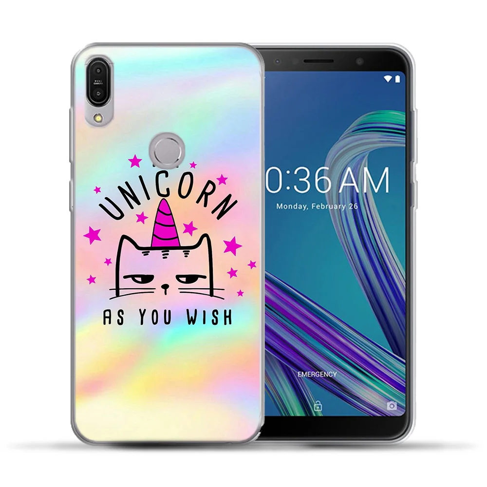 RUICCASE Единорог Бэтмен мягкий ТПУ чехол для Asus Zenfone Max Pro M1 ZB602KL QUEEN цветочный Huskie