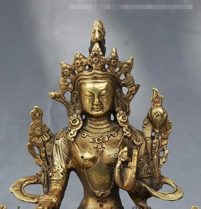 Тибетская латунная статуя богиня просветления | Дом и сад
