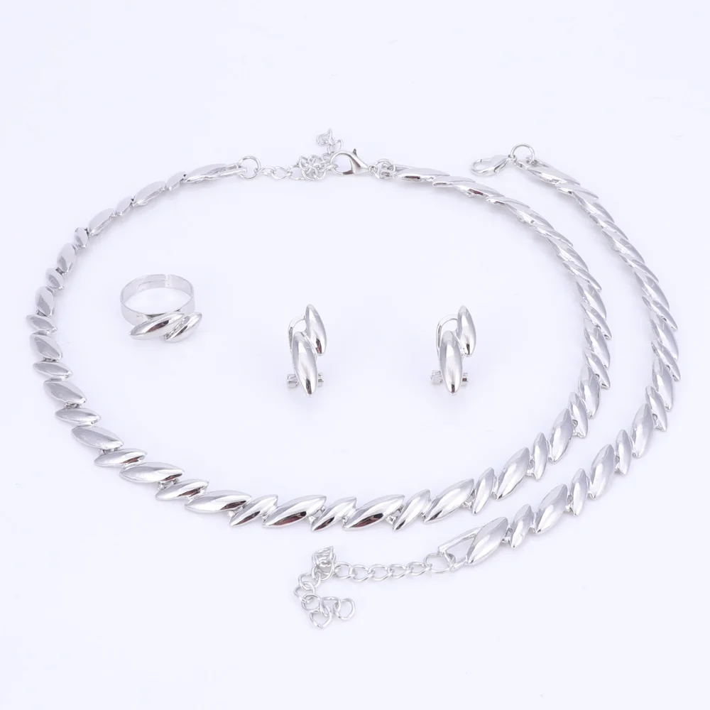 Модные Дубай ожерелье серьги комплект ювелирных изделий золотой цвет