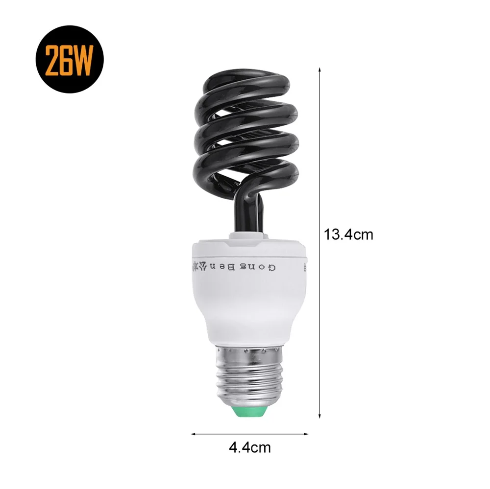 26 w E27, 220 В, УФ-светильник, ультрафиолетовые люминесцентные лампы CFL, светильник, флуоресцентный CFL, энергосберегающий черный светильник, фиолетовые лампы, светильник ing - Мощность в ваттах: 26 w