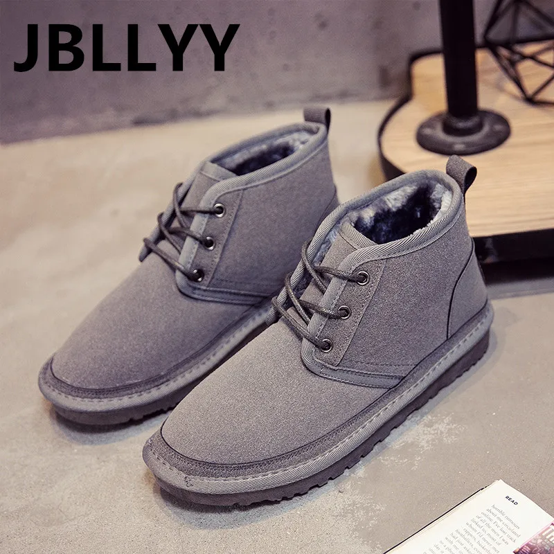 Jbllyy/Новинка 2018 года модные зимние стильные Мягкие Мокасины мужские ботинки на
