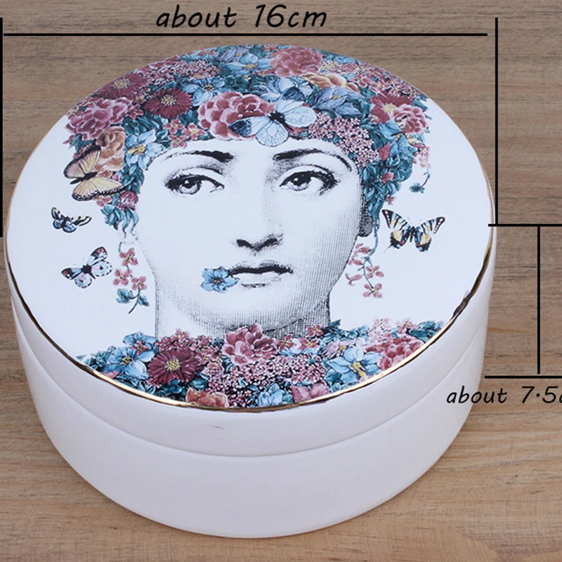 Европейская винтажная керамическая коробка для хранения Fornasetti, роскошный подарок, серьги для хранения ювелирных изделий, лоток, туалетный столик, декоративные аксессуары