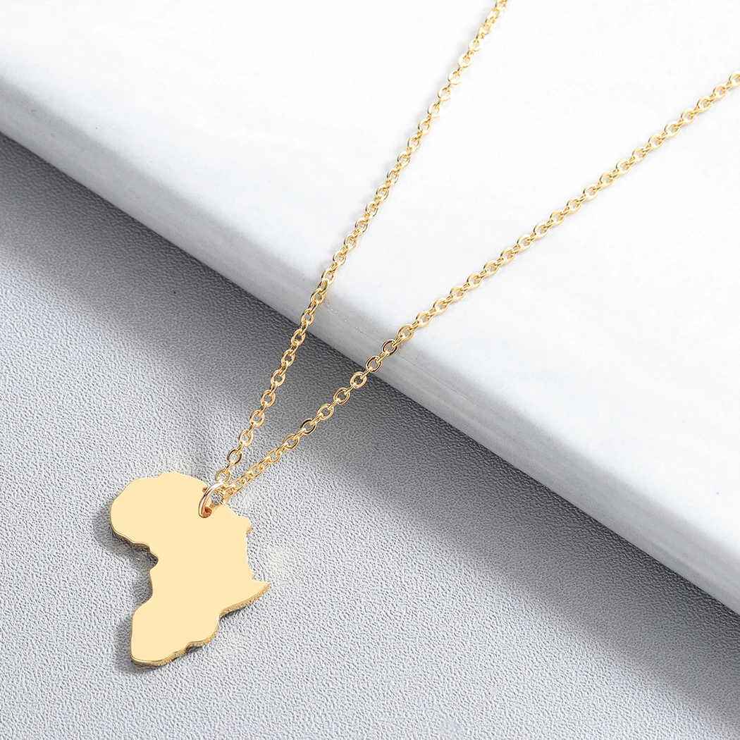 Ожерелье с изображением карты Африки Gold Mama мужские и женские ювелирные изделия