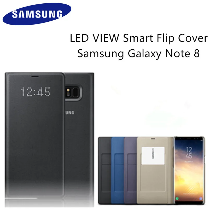 Подлинная оригинальная samsung Galaxy Note 8 светодио дный светодиодный вид смарт флип