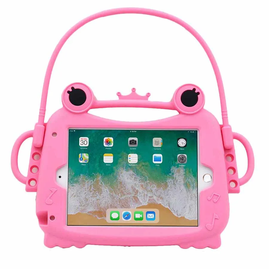 Розовый Eagwell противоударный чехол для IPad Mini 1 2 3 4 детей мультфильм лягушка ручка стенд крышка силиконовый чехол для планшета защитная оболочка - Цвет: Розовый