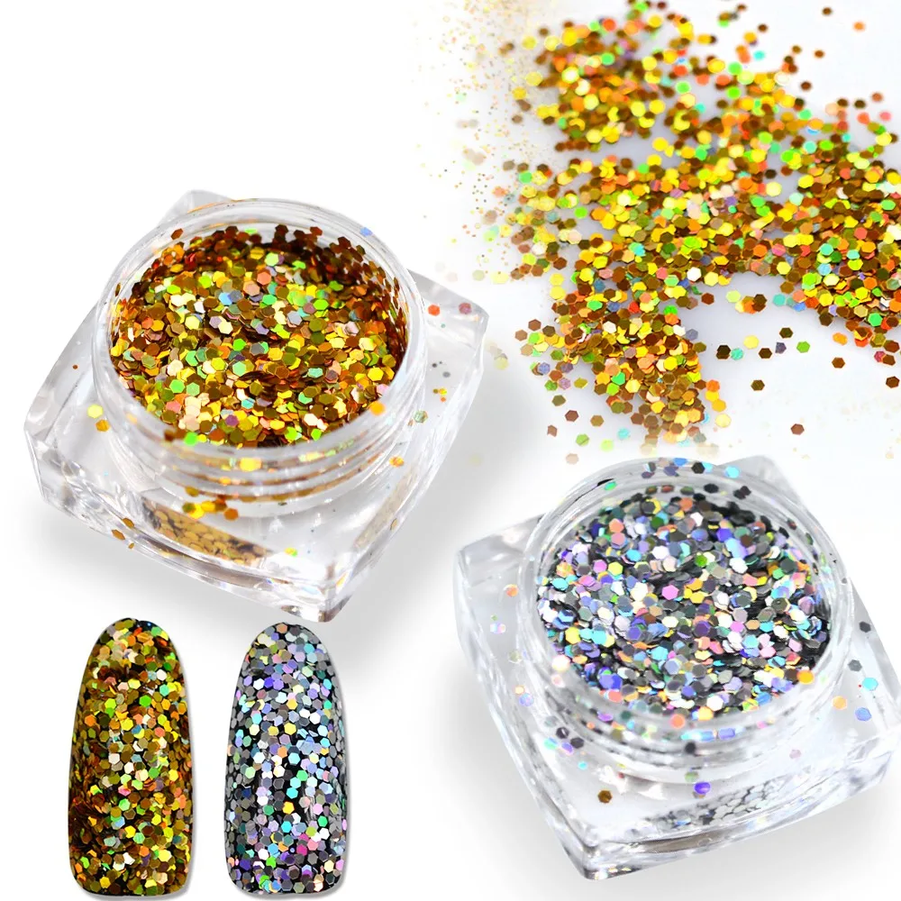 1 г/шт. сверкающие ногти блестящая Порошковая голографическая Мини Золотая Серебряная блестка сверкающая форма дизайн ногтей тонкий кончик блесток TR040T